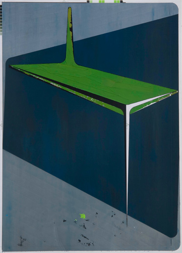 Omar Barquet, Columna Debil, 2008, ink on board, Object: 18 3/4 x 13 3/4 in.