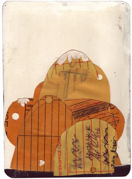 Jeff Feld, 66 West 12th, 2006, inter-office mail envelopes, ink, enamel, Image: 9 3/4 x 7 in.