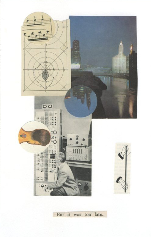 Pablo Helguera, But it was too late, 2008, collage on paper, Object: 7 x 11 in.