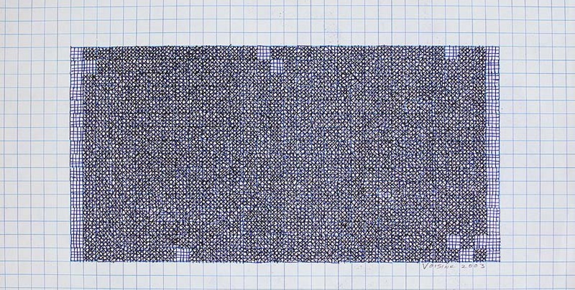 Don Voisine, Untitled, 2003, ink on graph paper, Object: 8 1/2 x 11 in.