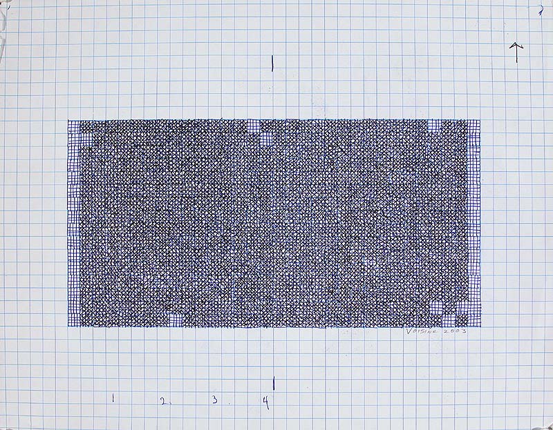 Don Voisine, Untitled, 2003, ink on graph paper, Object: 8 1/2 x 11 in.