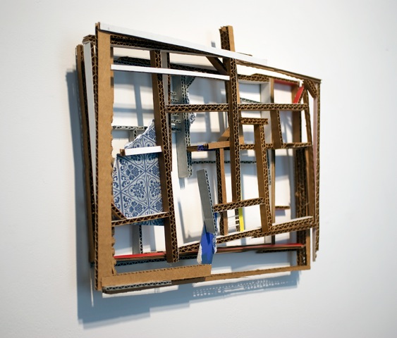 Ana Tiscornia, Without Warning III, 2011, Cardboard, paint, fabric, Object: 10 1/2 x 12 x 2 in.