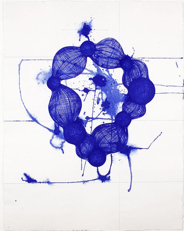 Yvonne Estrada, MD403-11 Blue, 2011, Gouache on Spanish handmade paper, Paper: 25 x 20 in.