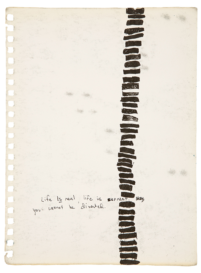 Jessica Jackson Hutchins, Life is Earnest, 1999, Ink on paper, Paper: 12 x 9 in.
