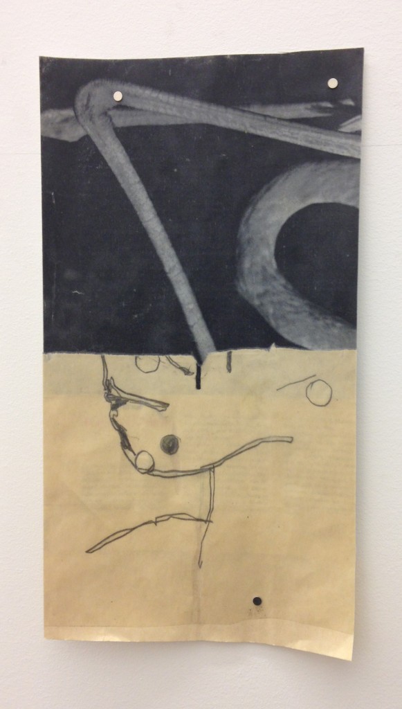 Kate Levant, Untitled, 2014, Magazine print and graphite on paper, Paper: 12 x 6 1/2 in.