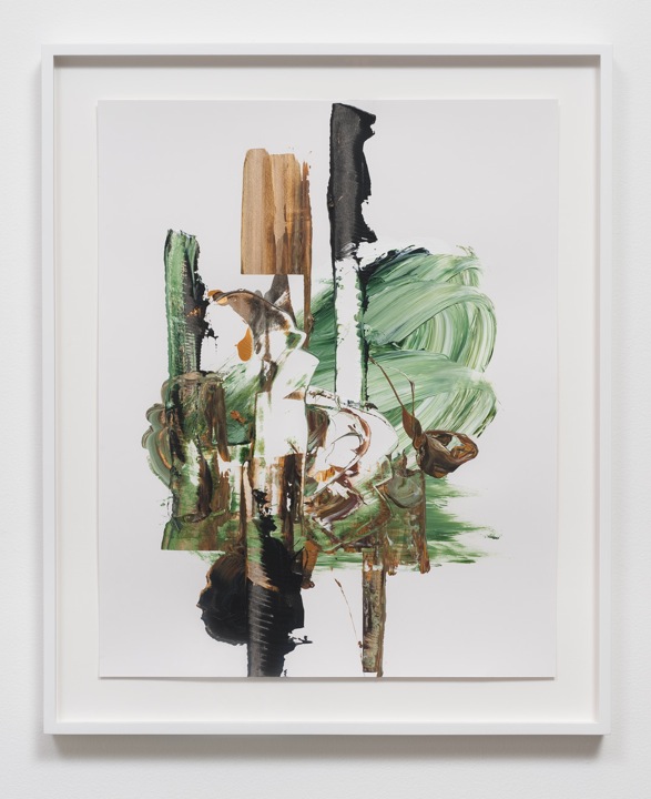 Elizabeth Neel, In the Shelter Belt, 2014, Acrylic on paper, Framed: 28 1/2 x 23 1/2 x 1 1/2 in.