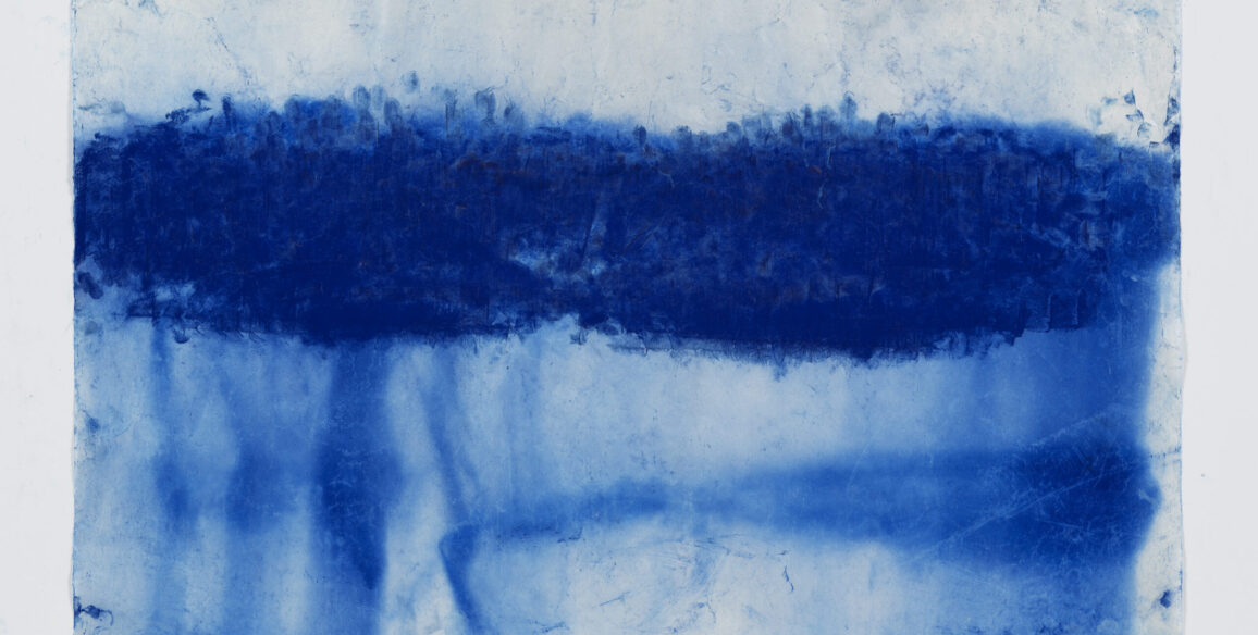 Jason Moran, Bathing the Room with Blues 3, 2020, Pigment on Gampi paper, Framed: 29 1/8 x 42 1/4 in.