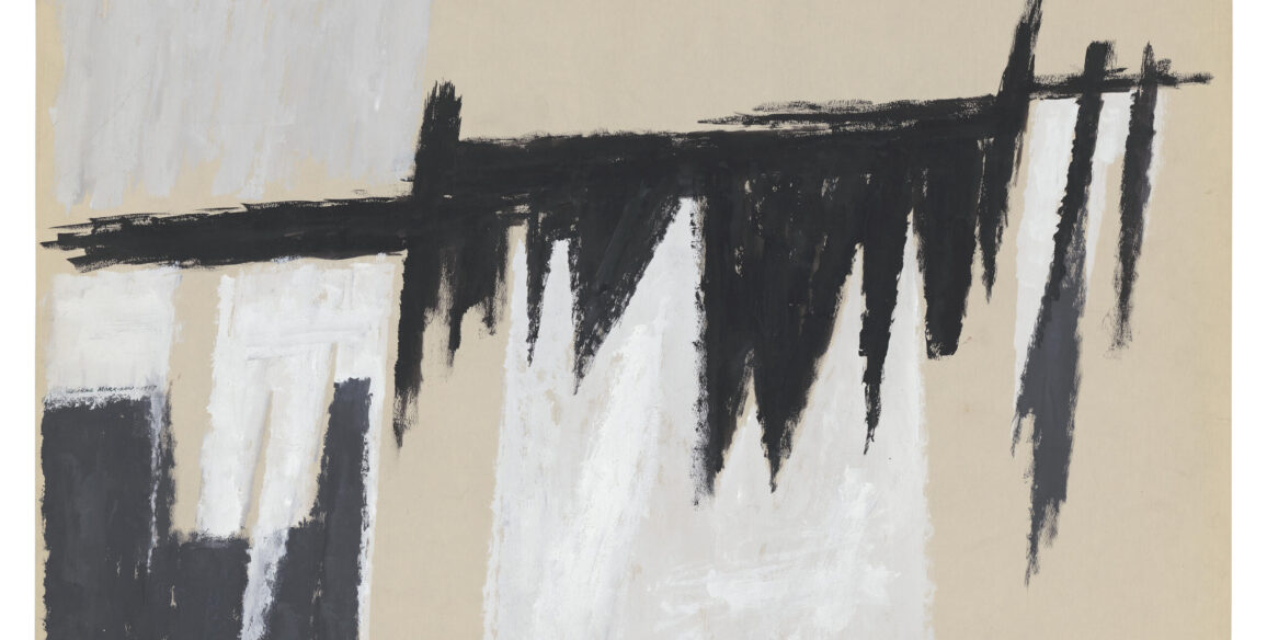 George Morrison, Untitled, 1957, Gouache on paper, 23 x 35 in.
